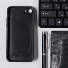 Чехол LuazON для iPhone 7/8/SE (2020), с отсеками под карты, кожзам, черный - Фото 4