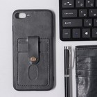 Чехол LuazON для iPhone 7 Plus/8 Plus, с отсеками под карты, кожзам, черный - Фото 2