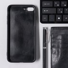 Чехол LuazON для iPhone 7 Plus/8 Plus, с отсеками под карты, кожзам, черный - Фото 4