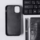 Чехол LuazON для iPhone 12 mini, с отсеками под карты, кожзам, черный - Фото 4