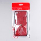 Чехол LuazON для iPhone 7/8/SE (2020), с отсеками под карты, кожзам, красный - Фото 6