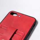 Чехол LuazON для iPhone 7 Plus/8 Plus, с отсеками под карты, кожзам, красный - Фото 3