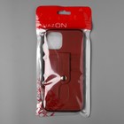 Чехол LuazON для iPhone 11 Pro, с отсеками под карты, кожзам, красный - Фото 6