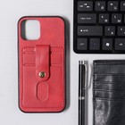 Чехол LuazON для iPhone 12/12 Pro, с отсеками под карты, кожзам, красный - Фото 2
