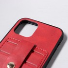 Чехол LuazON для iPhone 12/12 Pro, с отсеками под карты, кожзам, красный - Фото 3