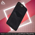Чехол LuazON для iPhone 7 Plus/8 Plus, с отсеком под карты, кожзам, черный - Фото 1