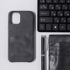 Чехол LuazON для iPhone 12/12 Pro, с отсеком под карты, кожзам, черный - Фото 2