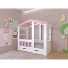 Детская кровать-чердак «Астра домик», с ящиком, цвет белый / розовый - фото 302210677