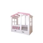 Детская кровать-чердак «Астра домик», с ящиком, цвет белый / розовый - Фото 2