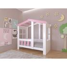 Детская кровать-чердак «Астра домик», без ящика, цвет белый / розовый - фото 302210703