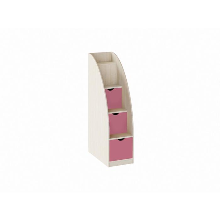 Лестница-комод, цвет дуб молочный / розовый - Фото 1