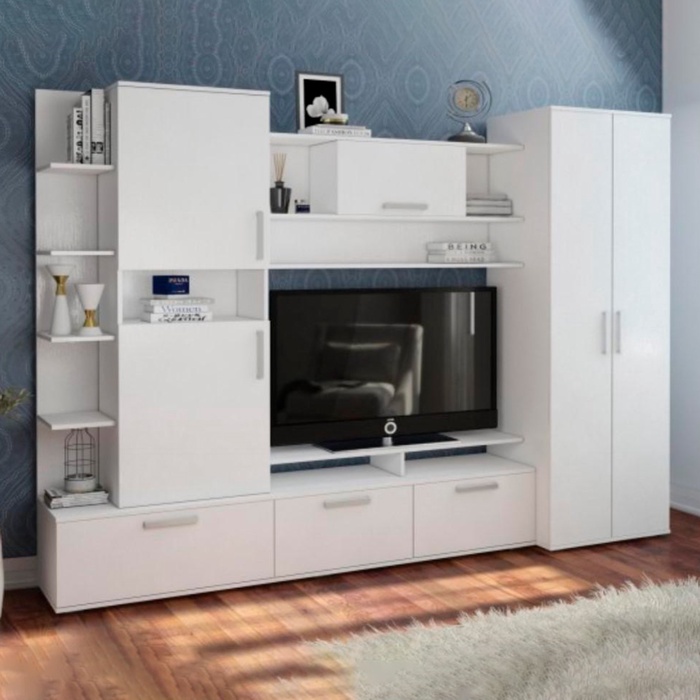 Гостиная «Денвер», 2450×470×1860 мм, цвет белый - Фото 1