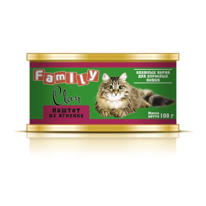 Консервы CLAN FAMILY для кошек, паштет из ягнёнка, 100 г - Фото 1