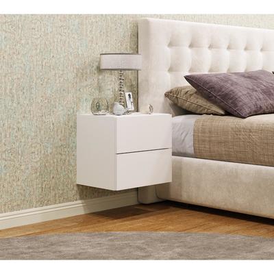 Тумба прикроватная подвесная «Элтон» №2, 400×320×360 мм, цвет белый/белый глянец МДФ