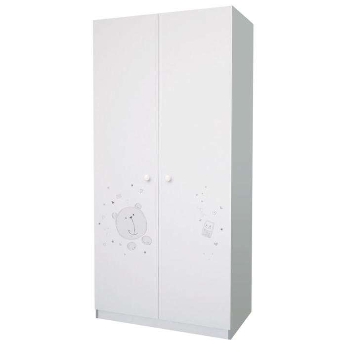 Шкаф French, двухсекционный, 190х89,8х50 см, цвет белый/серый - Фото 1