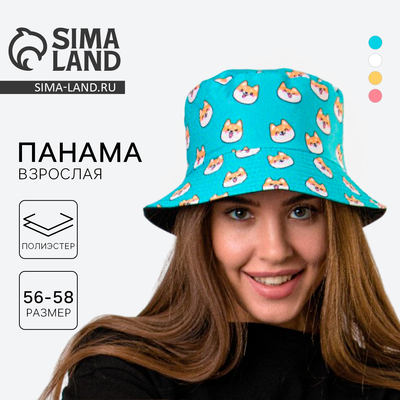 Панама «Корги», голубая