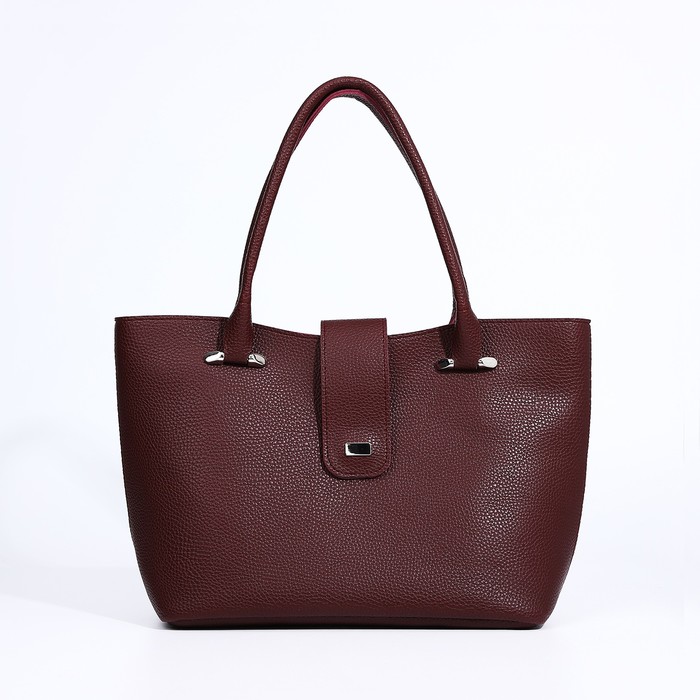 Сумка-тоут на молнии, цвет бордовый - Фото 1