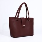 Сумка-тоут на молнии, цвет бордовый - Фото 3