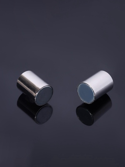 Замок-концевик магнитный, L=20 мм, вн.d=7 мм, (набор 3 шт.), цвет серебро