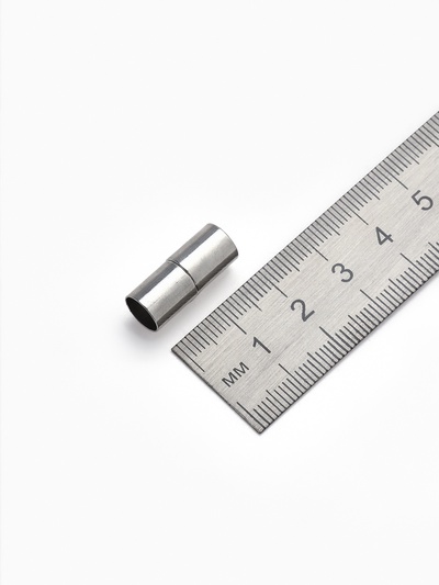 Замок-концевик магнитный, L=20 мм, вн.d=7 мм, (набор 3 шт.), цвет серебро