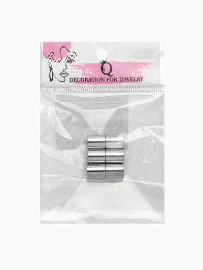 Замок-концевик магнитный, L=20 мм, вн.d=7 мм, (набор 3 шт.), цвет серебро