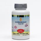Norwegian Fish Oil Омега-3 с витамином Д, 120 жевательных капсул по 800 мг - Фото 1