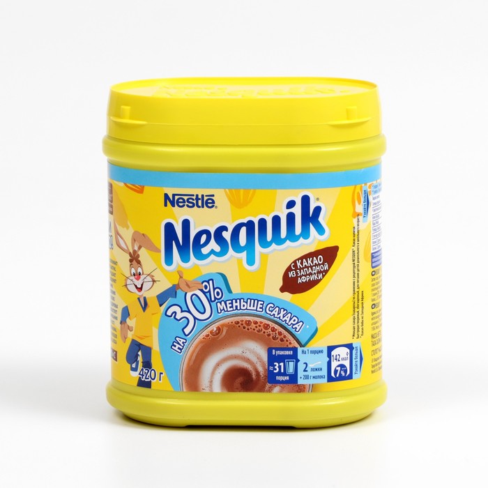 Шоколадный напиток Nesquik с пониженным содержанием сахара, 420 г - Фото 1