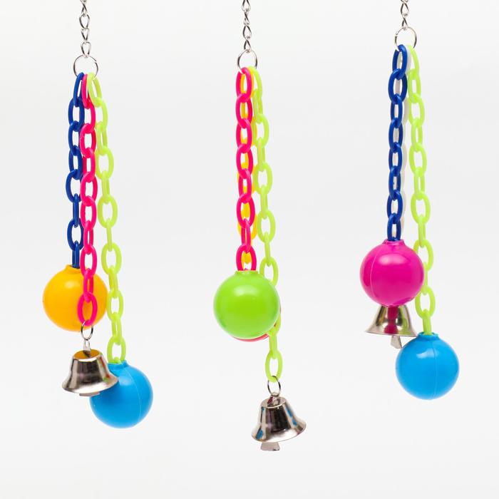 Игрушка для птиц «Погремушка», пластик, цвет МИКС - Фото 1