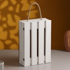 Подарочный ящик 30×20×10 см деревянный с откидной крышкой, с замком, ручка, белый - фото 321438626