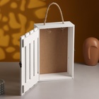 Подарочный ящик 30×20×10 см деревянный с откидной крышкой, с замком, ручка, белый - фото 23519713