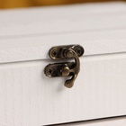 Подарочный ящик 30×20×10 см деревянный с откидной крышкой, с замком, ручка, белый - фото 23519715