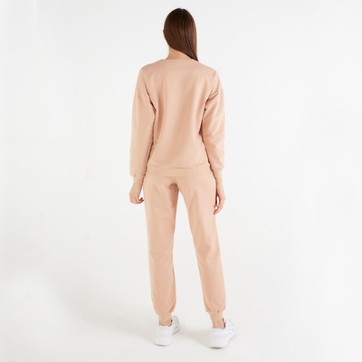 Костюм женский (свитшот, брюки) MINAKU: Casual Collection, размер 42, бежевый