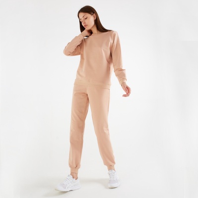 Костюм женский (свитшот, брюки) MINAKU: Casual Collection, размер 44, бежевый
