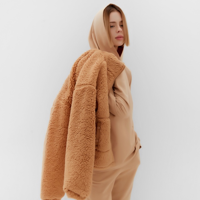 Костюм женский (свитшот, брюки) MINAKU: Casual Collection цвет бежевый, размер 48 49839