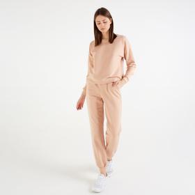 Костюм женский (свитшот, брюки) MINAKU: Casual Collection цвет бежевый, размер 52