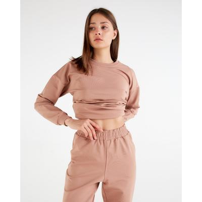 Костюм женский (свитшот, брюки) MINAKU: Casual Collection, размер 44, цвет песочный