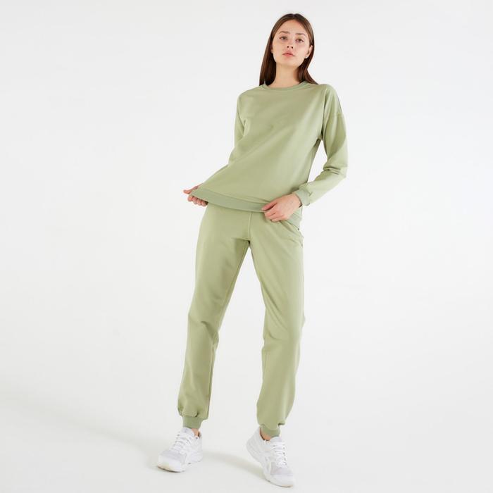Костюм женский (свитшот, брюки) MINAKU: Casual Collection цвет фисташковый, размер 46 - Фото 1
