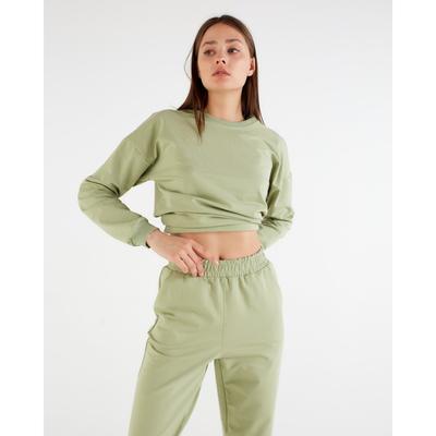 Костюм женский (свитшот, брюки) MINAKU: Casual Collection, размер 50, фисташковый
