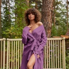 Халат вафельный женский удлинённый Экономь и Я размер 42-44, цвет лаванда, 100% хлопок, 200 г/м² - Фото 5