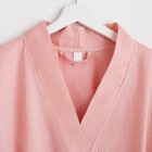 Халат вафельный женский удлинённый Экономь и Я размер 50-52, цвет пудра, 100% хлопок, 200 г/м² - Фото 7