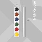 Акварель ErichKrause, 6 цветов, без кисти, мягкий пластик, экономичная упаковка, пакет с европодвесом - Фото 5