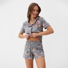 Пижама женская (рубашка и шорты) KAFTAN «Цветы» р. 52-54 - Фото 6
