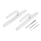 Гарнитур нажимной с пружиной 85/25 белый ручка 03 RAL9016 без отверстия под цилиндр - фото 24983699