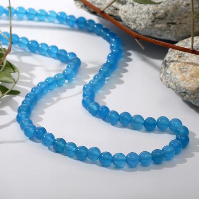 Бусы шар №6 «Агат голубой», 45см