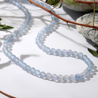 Бусы шар №6 «Агат» под аквамарин, 45см