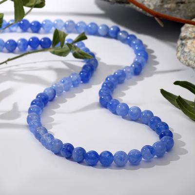 Бусы шар №6 «Кварц небесно-синий», 45см