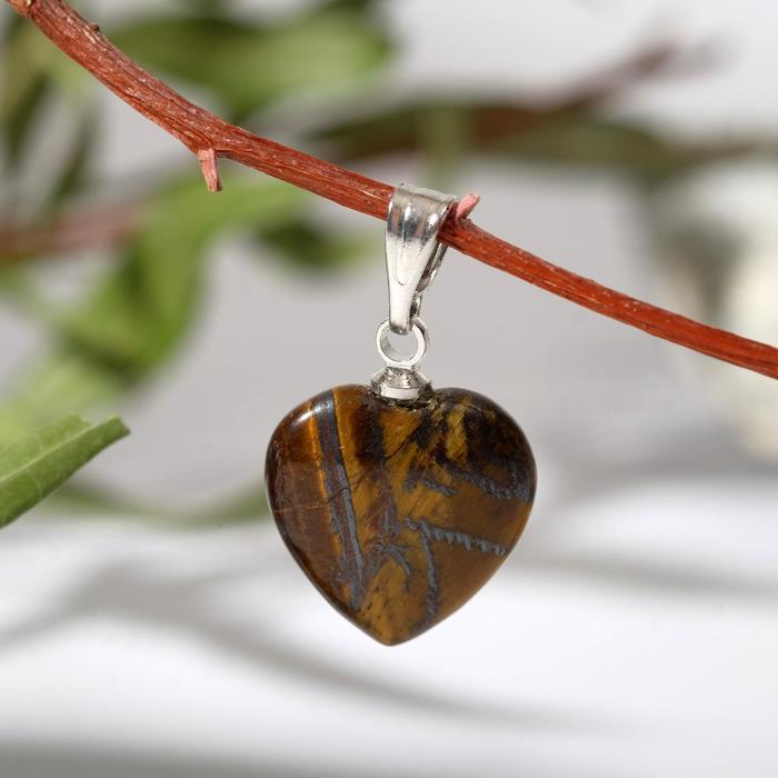 Подвеска «Тигровый глаз» сердечко - Фото 1
