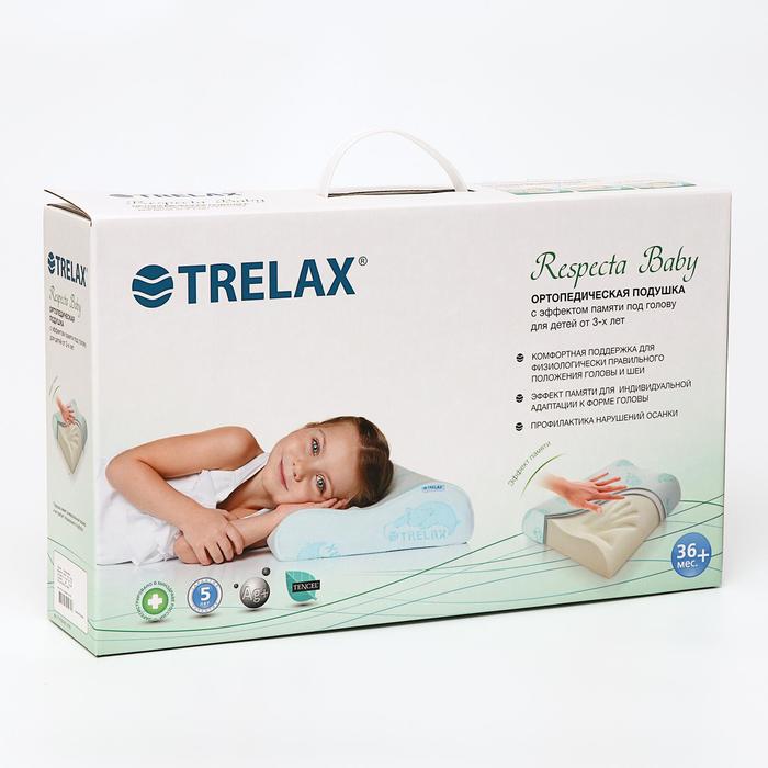 Подушка ортопедическая TRELAX RESPECTA BABY с эффектом памяти под голову, для детей от 3-х лет, 27х44х8 - Фото 1