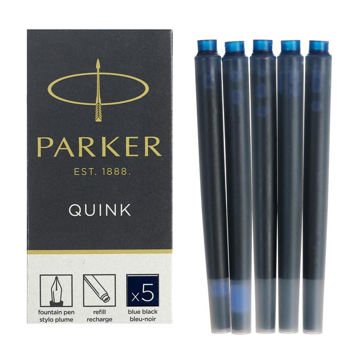 Набор картриджей для перьевой ручки Parker Cartridge Quink Z11, 5 штук, тёмно-синие чернила - Фото 1