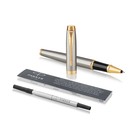 Ручка роллер Parker IM Core Brushed Metal GT T321, серебряный корпус из латуни, матовый лак, чёрные чернила 6962469 - фото 13969768